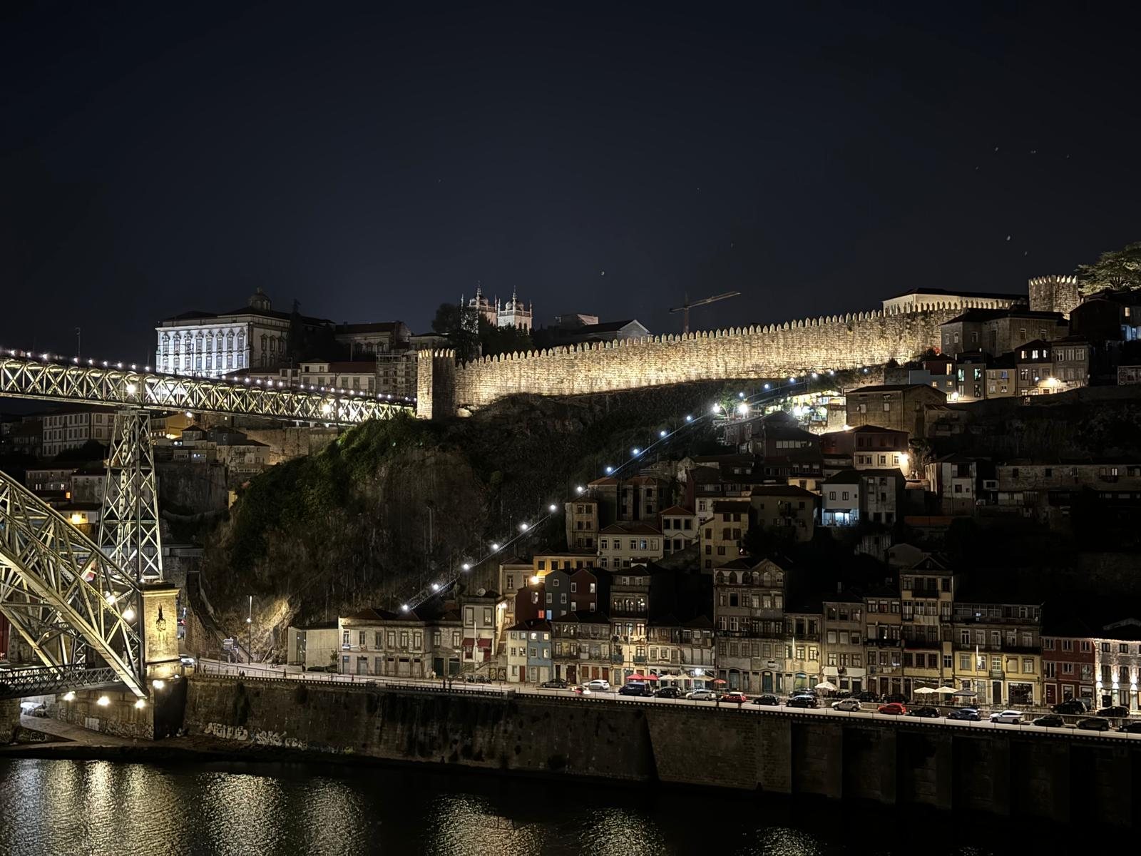 Porto's medieval Fernandina wall lit by Diana Del-Negro